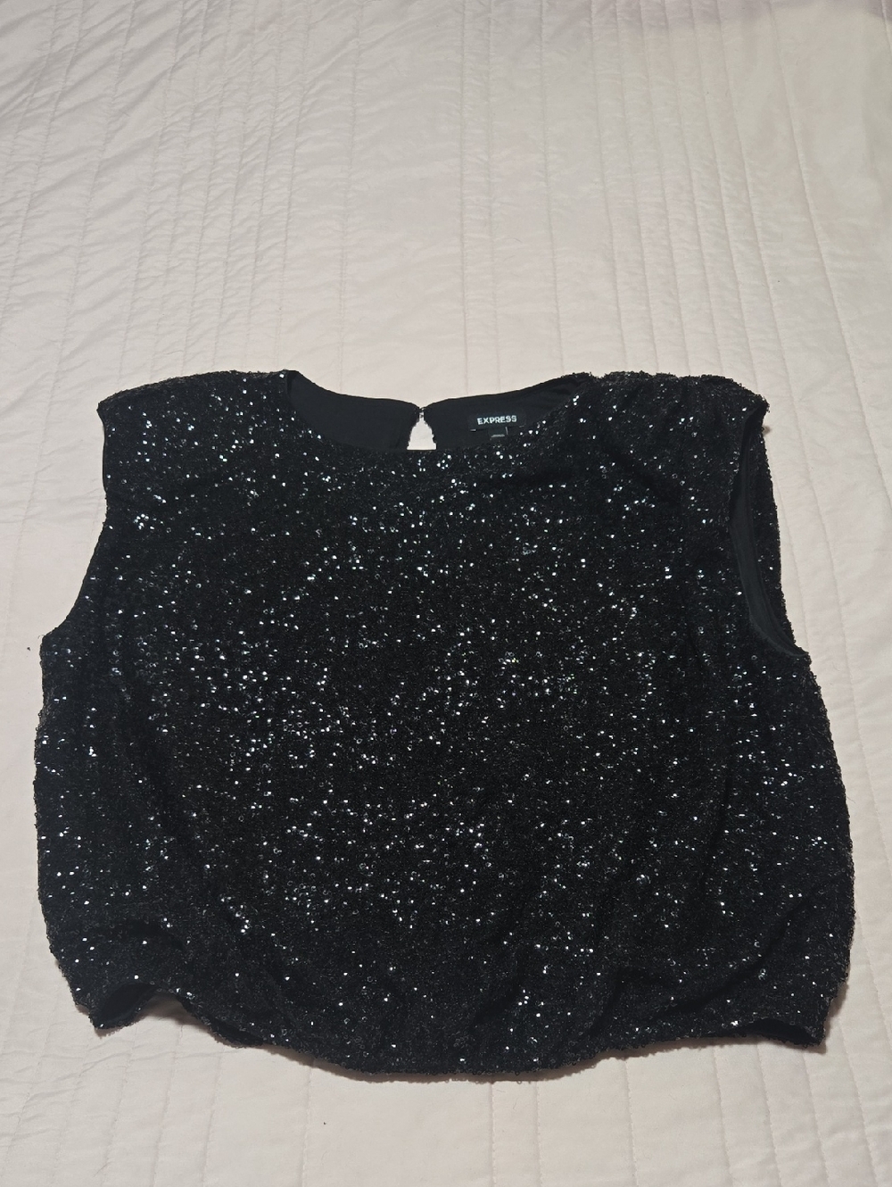 Express Black Sequin Sleeveless Top